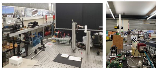 DIC laboratorial setup and IR testing setup for testing wind blades working conditions